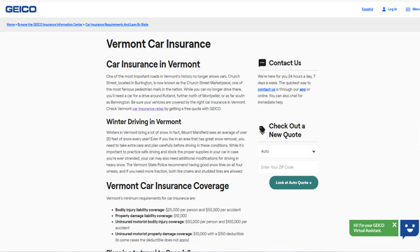 Car Insurance Vermont