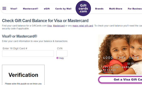 Debit Card Visa Balance